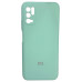 Накладка (з мікрофіброю) Silicone Cover Full Camera (AA) для Xiaomi Redmi Note 10 5G / Poco M3 Pro- бірюзовий
