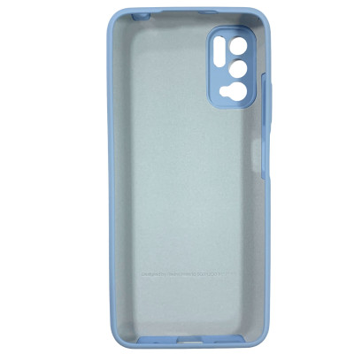 Накладка (з мікрофіброю) Silicone Cover Full Camera (AA) для Xiaomi Redmi Note 10 5G / Poco M3 Pro- блакитно-бузковий
