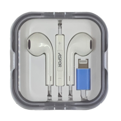 Bluetooth навушники EarPods with Lightning Aspor A213- білий Bluetooth навушники EarPods with Lightning Aspor A213- білий