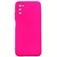 Накладка (з мікрофіброю) Soft Silk для Samsung A03s / A037- малиновий