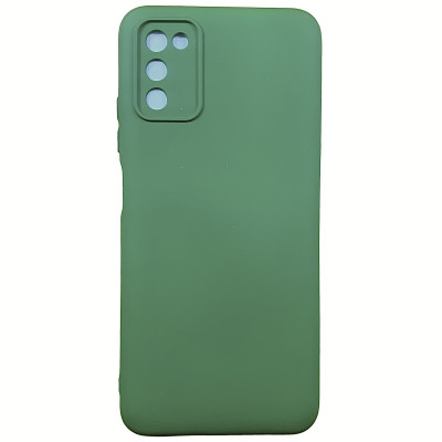 Накладка (з мікрофіброю) Soft Silk для Samsung A03s / A037- темно-зелений