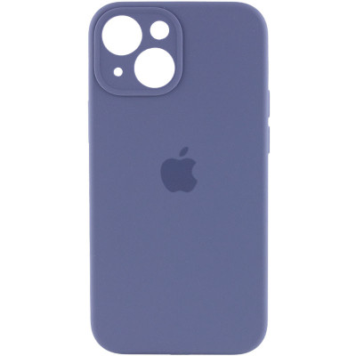 Накладка (з мікрофіброю) Silk Full Camera Protective для iPhone 14 (6.1`)- лавандовий сірий