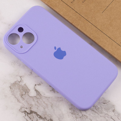Накладка (з мікрофіброю) Silk Full Camera Protective для iPhone 14 Plus (6.7`)- бузковий