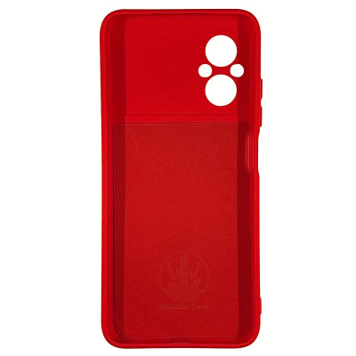 Накладка (з мікрофіброю) Silicone Cover Lakshmi Full Camera для Xiaomi Poco M5- червоний
