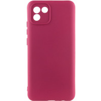 Накладка (з мікрофіброю) Silicone Cover Lakshmi Full Camera для Samsung A03 / A035- марсала