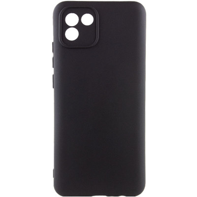 Накладка (з мікрофіброю) Silicone Cover Lakshmi Full Camera для Samsung A03 / A035- чорний