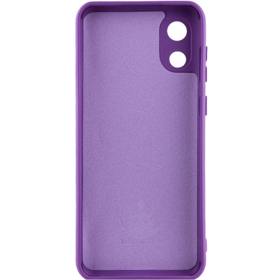 Накладка (з мікрофіброю) Silicone Cover Lakshmi Full Camera для Samsung A03 Core- фіолетовий