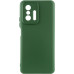 Накладка (з мікрофіброю) Silicone Cover Lakshmi Full Camera для Xiaomi 11T / 11T Pro- темно-зелений