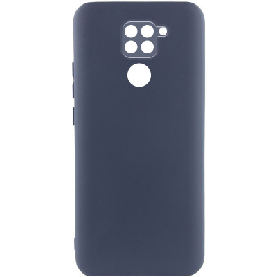 Накладка (з мікрофіброю) Silicone Cover Lakshmi Full Camera для Xiaomi Redmi Note 9- темно-синій
