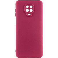 Накладка (з мікрофіброю) Silicone Cover Lakshmi Full Camera для Xiaomi Redmi Note 9 Pro / Note 9s- марсала
