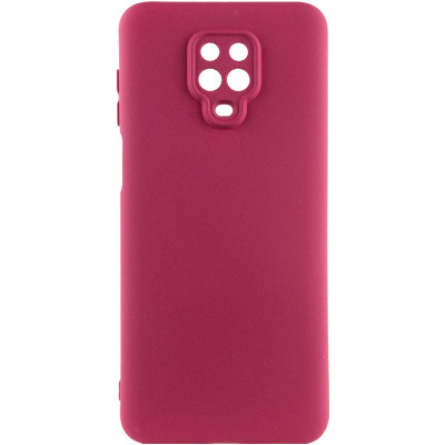 Накладка (з мікрофіброю) Silicone Cover Lakshmi Full Camera для Xiaomi Redmi Note 9 Pro / Note 9s- марсала
