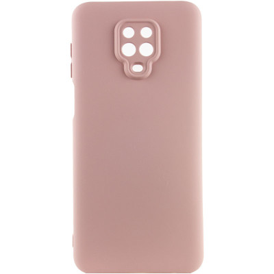 Накладка (з мікрофіброю) Silicone Cover Lakshmi Full Camera для Xiaomi Redmi Note 9 Pro / Note 9s- рожевий пісок