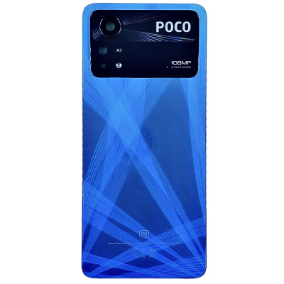 Задня кришка для Xiaomi Poco X4 Pro 5G з основним склом камери Blue Задня кришка для Xiaomi Poco X4 Pro 5G з основним склом камери Blue