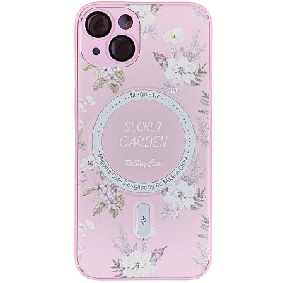 Накладка Secret Garden with Magnetic для iPhone 13 (6.1`)- рожевий Накладка Secret Garden with Magnetic для iPhone 13 (6.1`)- рожевий