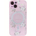 Накладка Secret Garden with Magnetic для iPhone 13 (6.1`)- рожевий