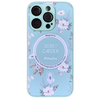 Накладка Secret Garden with Magnetic для iPhone 14 Pro (6.1`)- м`ятний Накладка Secret Garden with Magnetic для iPhone 14 Pro (6.1`)- м`ятний
