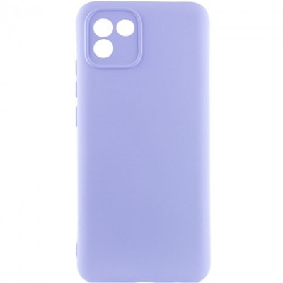 Накладка (з мікрофіброю) Silicone Cover Lakshmi Full Camera для Samsung A04 / M13 5G- бузковий