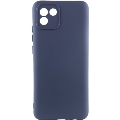 Накладка (з мікрофіброю) Silicone Cover Lakshmi Full Camera для Samsung A04 / M13 5G- темно-синій