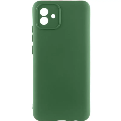 Накладка (з мікрофіброю) Silicone Cover Lakshmi Full Camera для Samsung A04 / M13 5G- темно-зелений