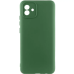 Накладка (з мікрофіброю) Silicone Cover Lakshmi Full Camera для Samsung A04 / M13 5G- темно-зелений