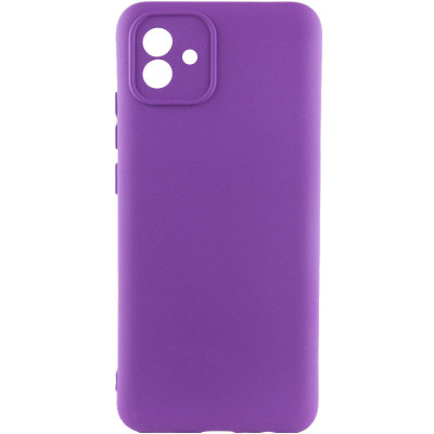Накладка (з мікрофіброю) Silicone Cover Lakshmi Full Camera для Samsung A04 / M13 5G- фіолетовий