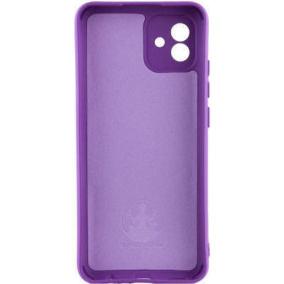 Накладка (з мікрофіброю) Silicone Cover Lakshmi Full Camera для Samsung A04 / M13 5G- фіолетовий