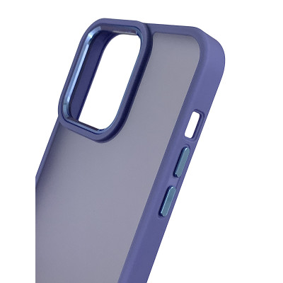 Накладка Matte Metal Buttons для iPhone 14 Plus- сіра лаванда