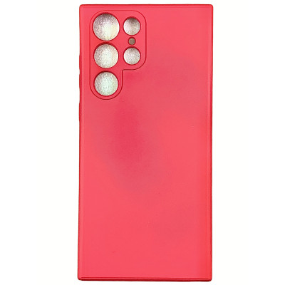 Накладка (з мікрофіброю) Silk SMTT для Samsung S22 Ultra- темно-червоний