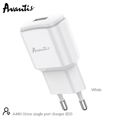 Мережевий зарядний пристрій Avantis A480 Orion (1USB/2.1A)- білий Мережевий зарядний пристрій Avantis A480 Orion (1USB/2.1A)- білий