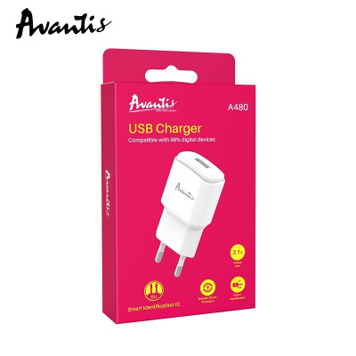 Мережевий зарядний пристрій Avantis A480 Orion (1USB/2.1A)- білий Мережевий зарядний пристрій Avantis A480 Orion (1USB/2.1A)- білий