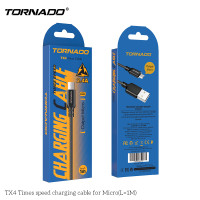 USB кабель Tornado TX4 Micro (2,4A/1м)- чорний USB кабель Tornado TX4 Micro (2,4A/1м)- чорний