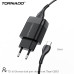 Мережевий зарядний пристрій Tornado TD-16 (2USB/2.4A/1м) + USB кабель Type-C- чорний Мережевий зарядний пристрій Tornado TD-16 (2USB/2.4A/1м) + USB кабель Type-C- чорний