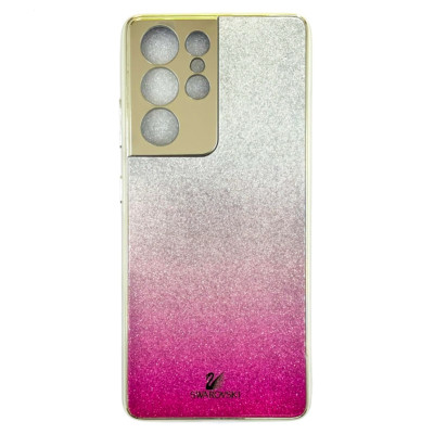 Накладка Swarovski Full Camera для Samsung S21 Ultra- малиновий Накладка Swarovski Full Camera для Samsung S21 Ultra- малиновий