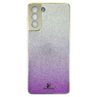 Накладка Swarovski Full Camera для Samsung S21 Plus- фіолетовий