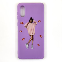 Накладка (з мікрофіброю) Case Art для Samsung A02/A022- пурпурний Накладка (з мікрофіброю) Case Art для Samsung A02/A022- пурпурний