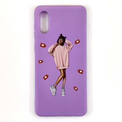 Накладка (з мікрофіброю) Case Art для Samsung A02/A022- пурпурний Накладка (з мікрофіброю) Case Art для Samsung A02/A022- пурпурний