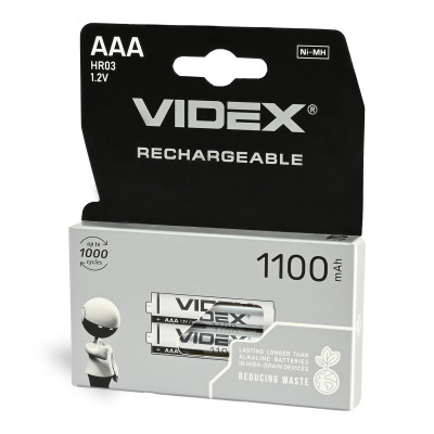 Акумулятор R03 (AAA) Videx (1100mAh) Ni-Mh 2bl (ціна за 1шт) Акумулятор R03 (AAA) Videx (1100mAh) Ni-Mh 2bl (ціна за 1шт)