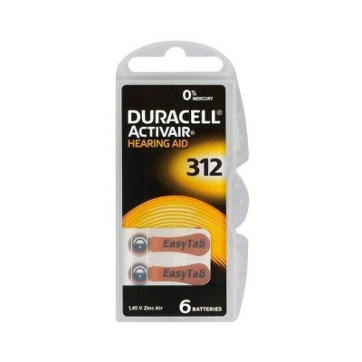 Батарейка 312 (PR41) Duracell (для слухових апаратів) 1уп по 6шт Батарейка 312 (PR41) Duracell (для слухових апаратів) 1уп по 6шт