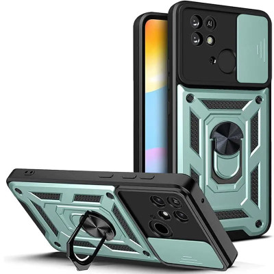 Протиударний чохол Camshield Serge Ring для Xiaomi Redmi 10C / Poco C40- зелений Протиударний чохол Camshield Serge Ring для Xiaomi Redmi 10C / Poco C40- зелений
