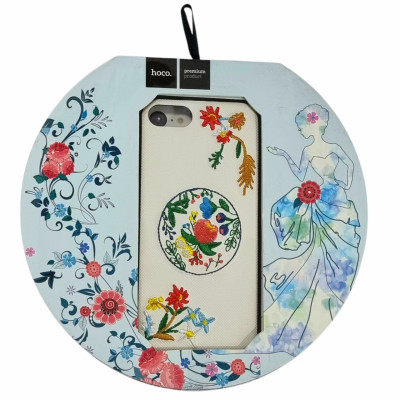 Накладка Hoco summer flowers вишиванка для iPhone 7/8- півонія