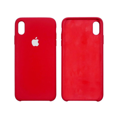 Накладка (з мікрофіброю) Silk Original Full Cover для iPhone X / XS- червоний