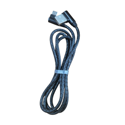 USB кабель micro USB в шкіряній оплітці кутовий