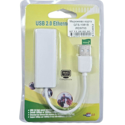 USB адаптер LAN (мережева карта) QTS-1081B/RD9700 USB адаптер LAN (мережева карта) QTS-1081B/RD9700