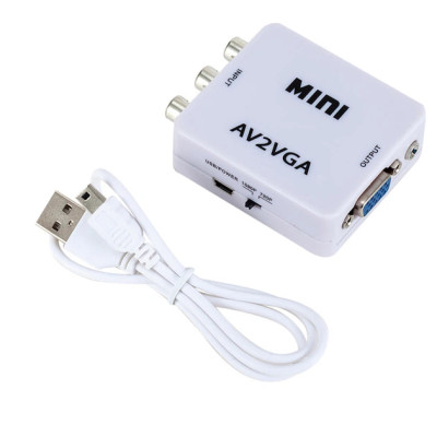 Перехідник (конвертер) Mini AV2VGA (3RCA/VGA)