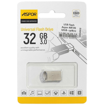 USB Flash Aspor AR105 32GB- срібло USB Flash Aspor AR105 32GB- срібло
