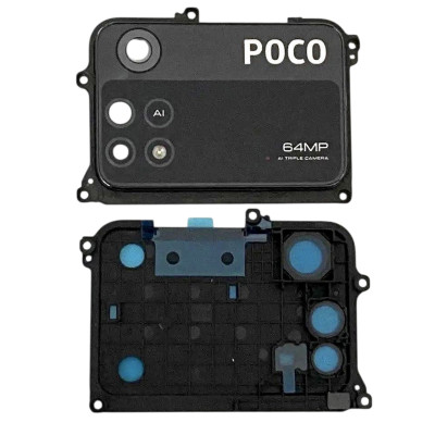 Скло камери для Xiaomi Poco M4 Pro 4G with frame (комплект) Black Скло камери для Xiaomi Poco M4 Pro 4G with frame (комплект) Black