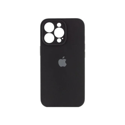 Накладка (з мікрофіброю) Silicon Case Full Camera для iPhone 14 Pro Max (6.7)- чорний