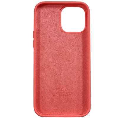 Накладка (з мікрофіброю) Silicon Case Full Camera для iPhone 13 Pro Max (6.7)- кораловий