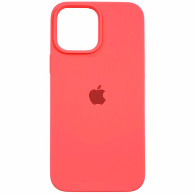Накладка (з мікрофіброю) Silicon Case Full Camera для iPhone 13 Pro Max (6.7)- кораловий