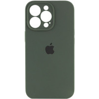 Накладка (з мікрофіброю) Silicon Case Full Camera для iPhone 13 Pro Max (6.7)- темно-зелений
